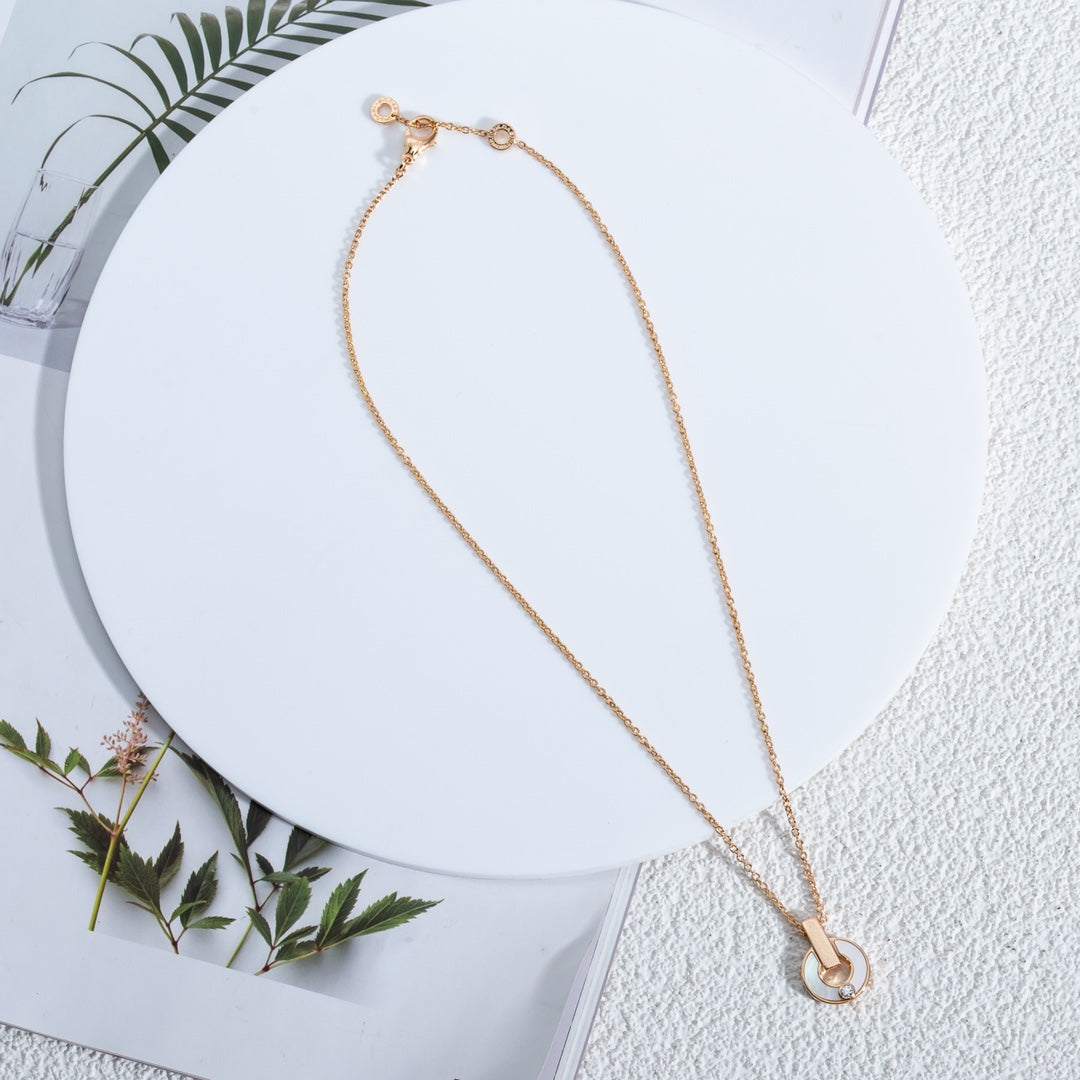 [Aura Jewels]GARI NECKLACE PINK GOLD MOP
