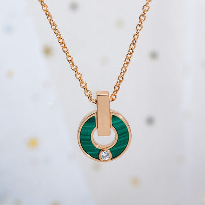 [Aura Jewels]GARI NECKLACE PINK GOLD MALACHITE