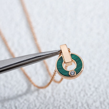 [Aura Jewels]GARI NECKLACE PINK GOLD MALACHITE