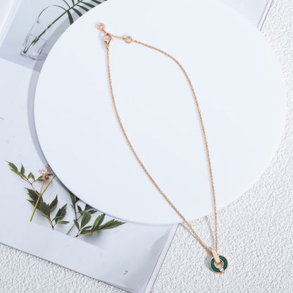 [Aura Jewels]GARI NECKLACE PINK GOLD MALACHITE