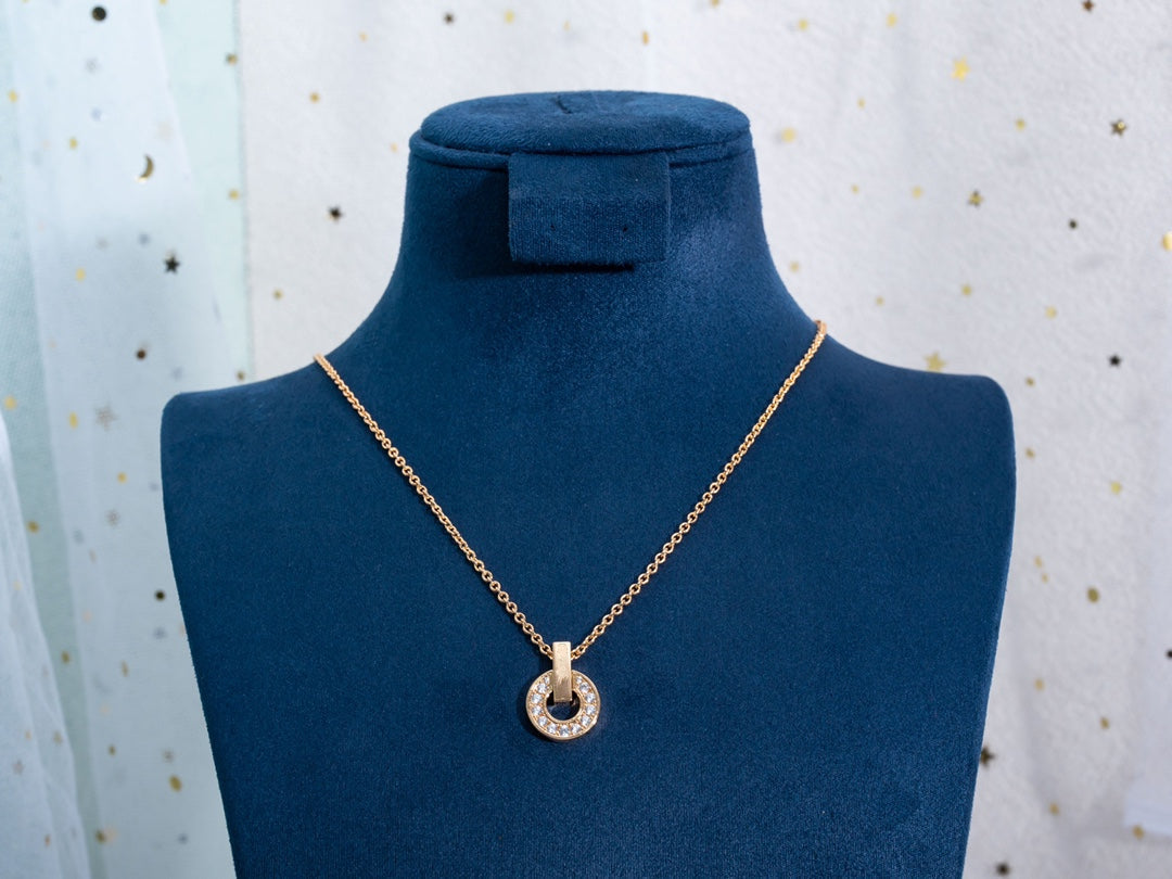 [Aura Jewels]GARI NECKLACE PINK GOLD DIAMOND