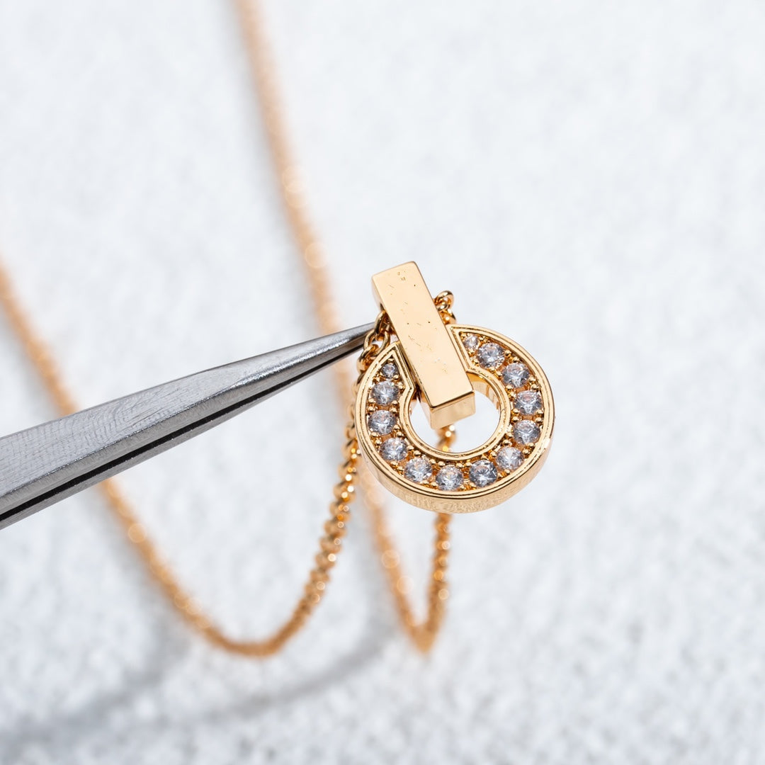 [Aura Jewels]GARI NECKLACE PINK GOLD DIAMOND