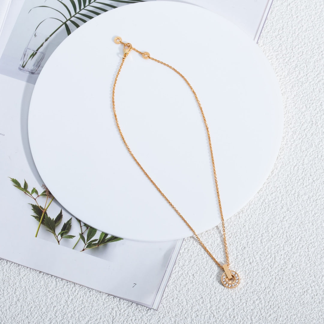 [Aura Jewels]GARI NECKLACE PINK GOLD DIAMOND