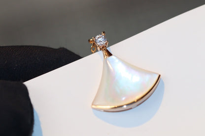 [Aura Jewels]DREAM NECKLACE WHITE MOP PINK GOLD 1 DIAMOND