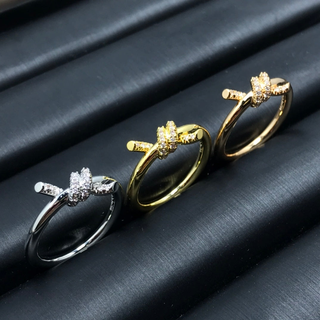 [Aura Jewelry]KNOT RING 1.2MM DIAMOND