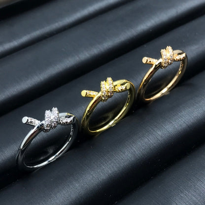 [Aura Jewelry]KNOT RING 1.2MM DIAMOND