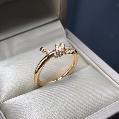 [Aura Jewelry]KNOT RING 1.2MM DIAMOND