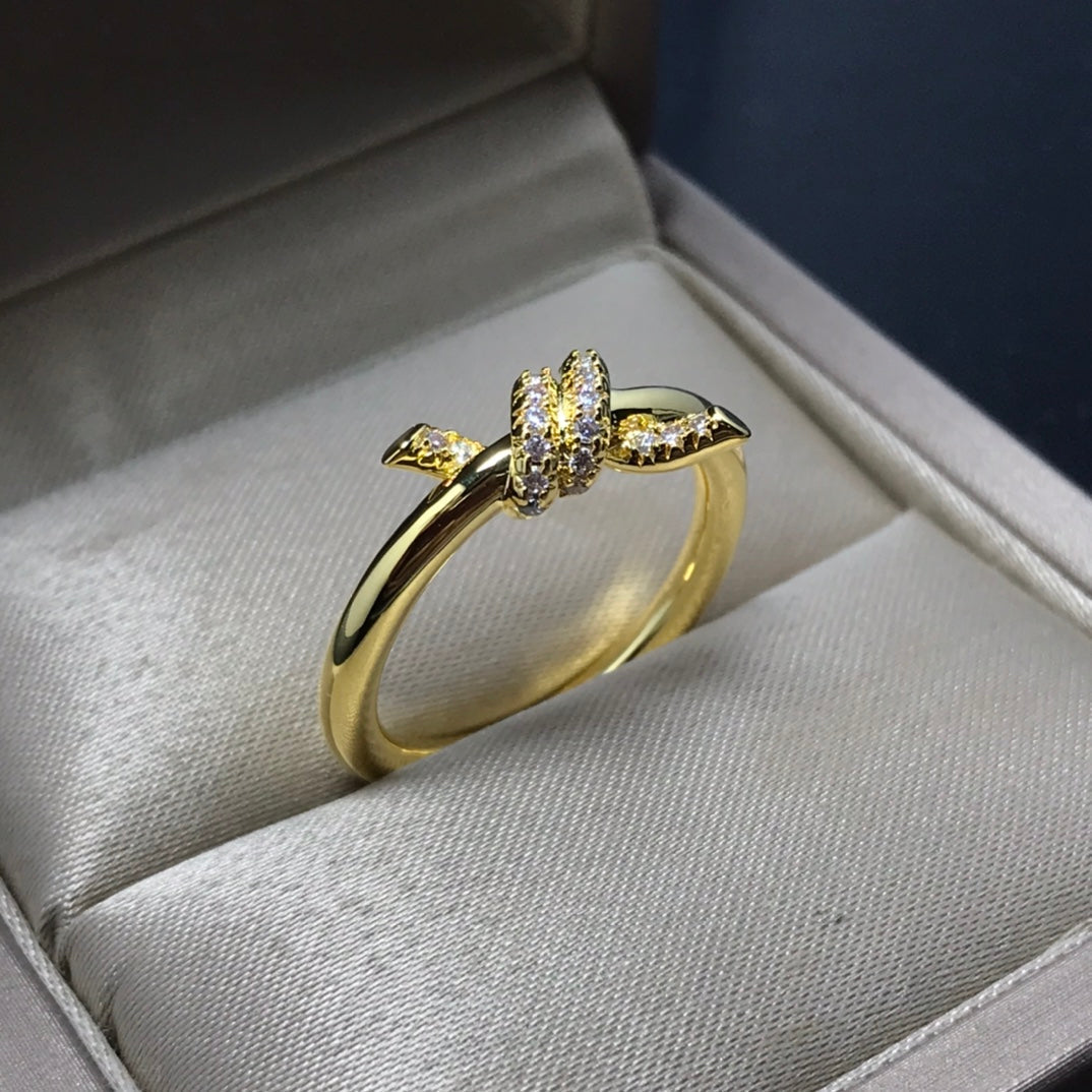 [Aura Jewelry]KNOT RING 1.2MM DIAMOND