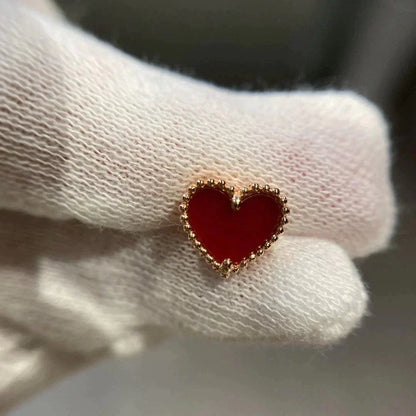 [Regal Jewels]HEART CARNELIAN STUD EARRINGS