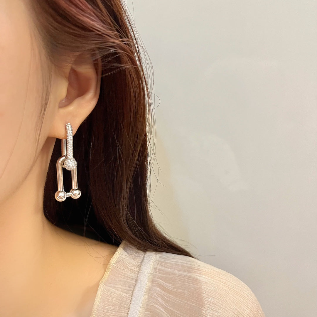 [Aura Jewelry]HARDWEAR DROP DIAMONDS EARRINGS