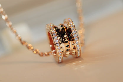 [Aura Jewels]ZERO 1 ROCK PEDANT PINK GOLD NECKLACE