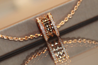 [Aura Jewels]ZERO 1 ROCK PEDANT PINK GOLD NECKLACE