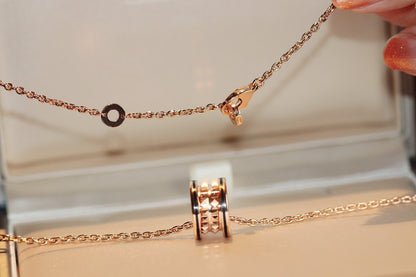 [Aura Jewels]ZERO 1 ROCK PEDANT PINK GOLD BLACK NECKLACE