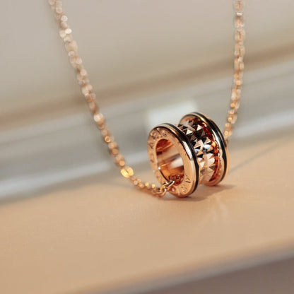 [Aura Jewels]ZERO 1 ROCK PEDANT PINK GOLD BLACK NECKLACE