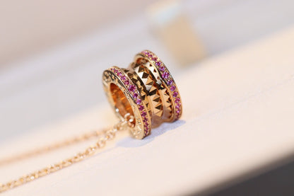 [Aura Jewels]ZERO 1 ROCK PINK GOLD PINK DIAMOND NECKLACE