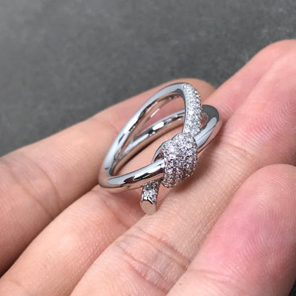 [Aura Jewelry]KNOT RING DOUBLE ROW DIAMOND