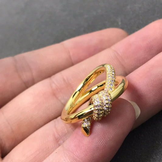 [Aura Jewelry]KNOT RING DOUBLE ROW DIAMOND
