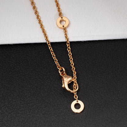 [Aura Jewels]ZERO 1 WHITE CERAMIC PINK GOLD DIAMOND NECKLACE