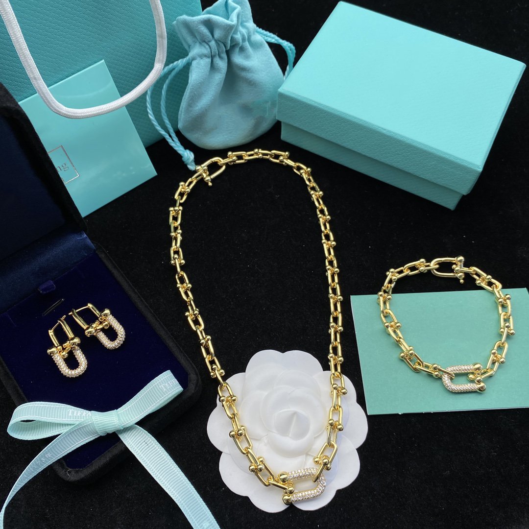 [Aura Jewelry]HARDWEAR LINK DIAMOND GOLD EARRINGS