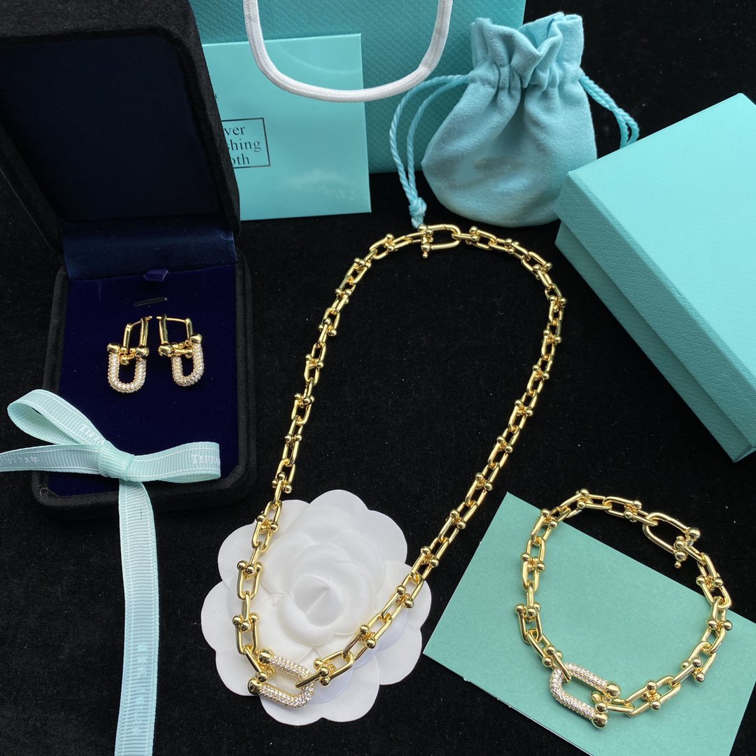 [Aura Jewelry]HARDWEAR LINK DIAMOND GOLD EARRINGS