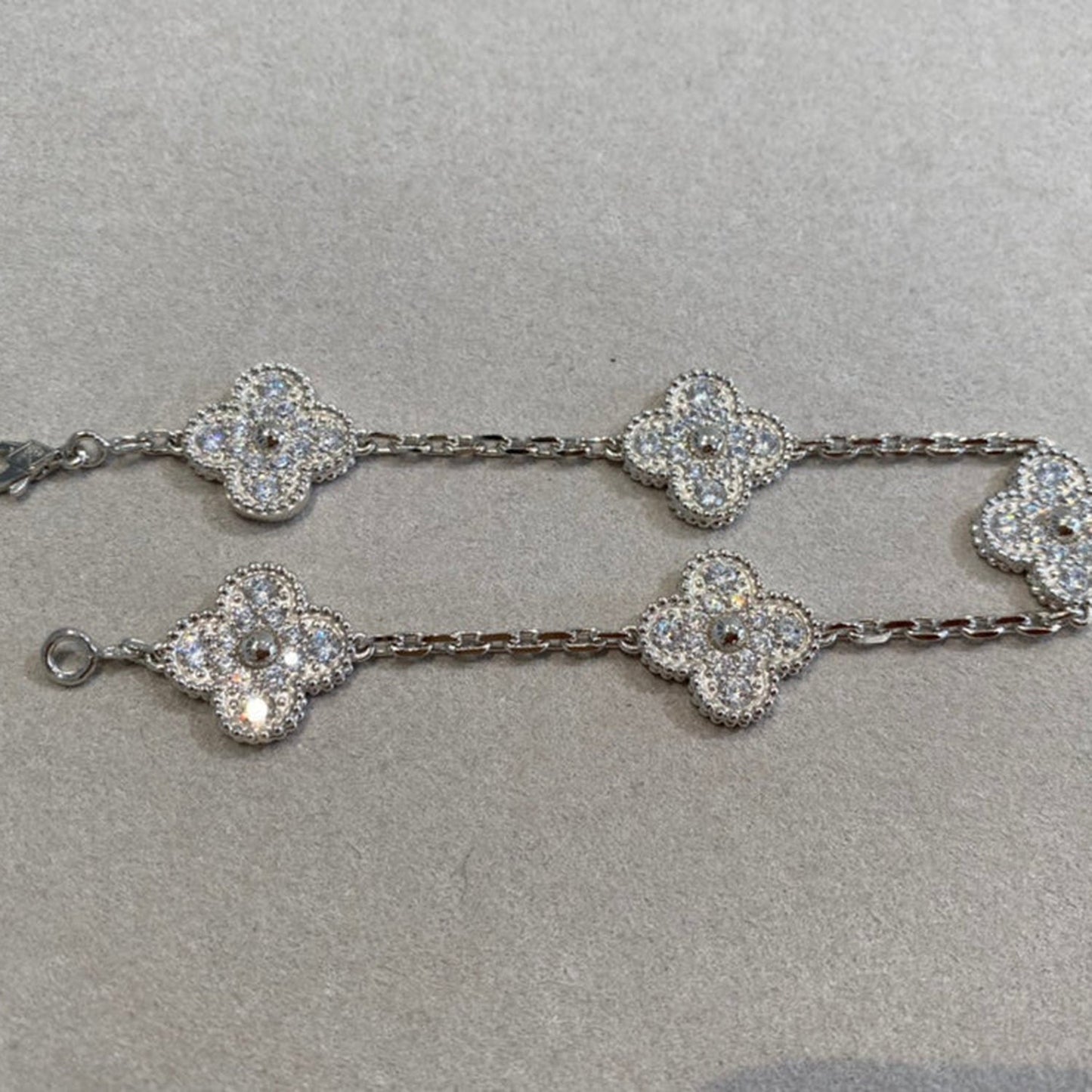 [Regal Jewels]CLOVER 5 MOTIF FULL DIAMOND BRACELET COLLECTION