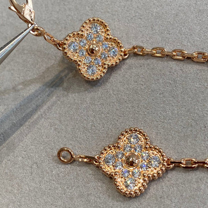 [Regal Jewels]CLOVER 5 MOTIF FULL DIAMOND BRACELET COLLECTION