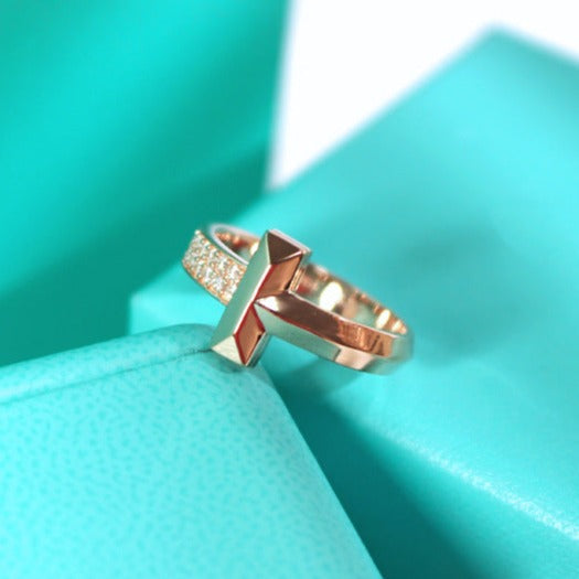 [Aura Jewelry]T1 NARROW DIAMOND PINK GOLD RING