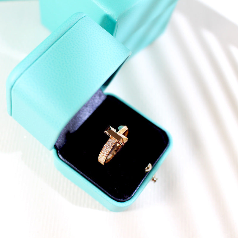 [Aura Jewelry]T1 NARROW DIAMOND PINK GOLD RING