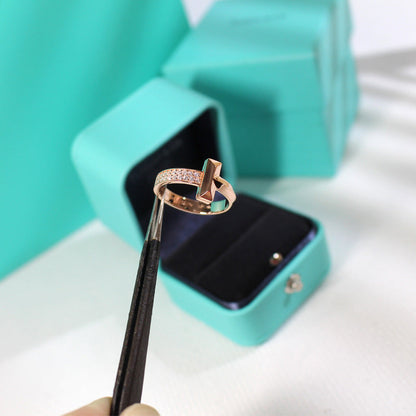 [Aura Jewelry]T1 NARROW DIAMOND PINK GOLD RING