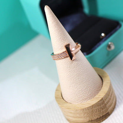 [Aura Jewelry]T1 NARROW DIAMOND PINK GOLD RING