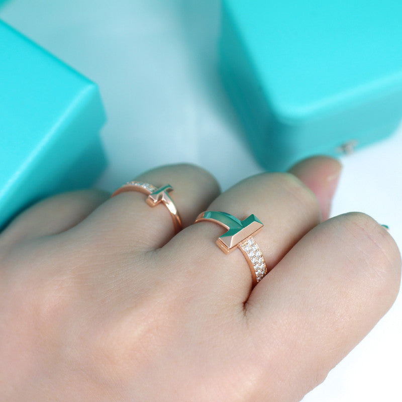 [Aura Jewelry]T1 NARROW DIAMOND PINK GOLD RING