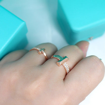 [Aura Jewelry]T1 NARROW DIAMOND PINK GOLD RING