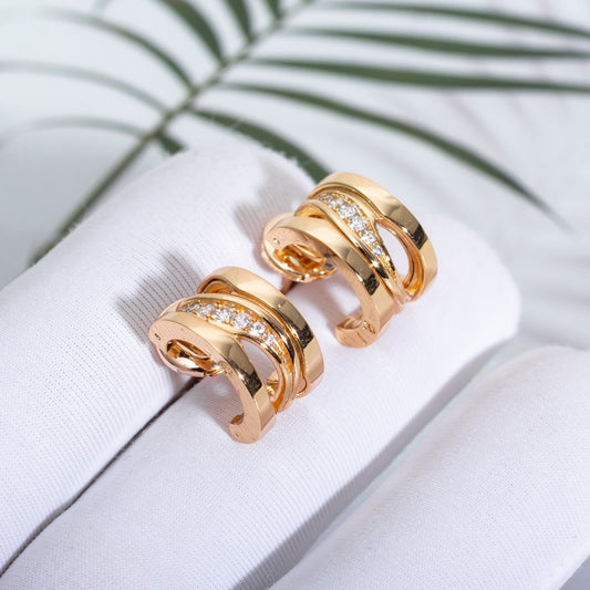 [Aura Jewels]ZERO 1 PINK GOLD DIAMONDS EARRINGS