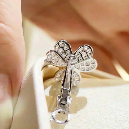 [Regal Jewels]CLOVER COMOS DIAMOND EARRINGS SILVER