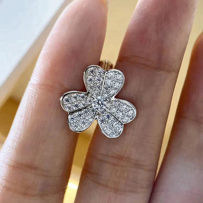 [Regal Jewels]CLOVER COMOS DIAMOND EARRINGS SILVER