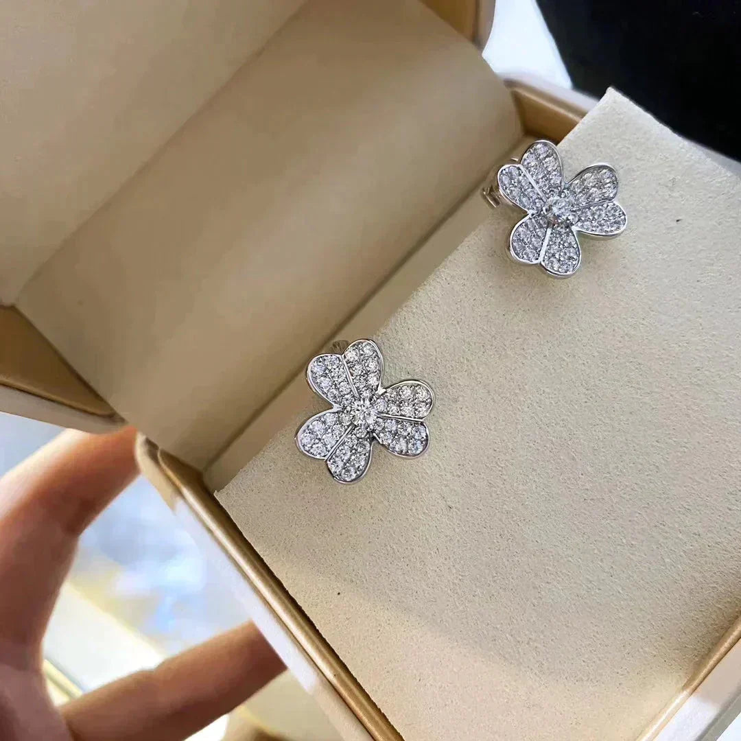 [Regal Jewels]CLOVER COMOS DIAMOND EARRINGS SILVER