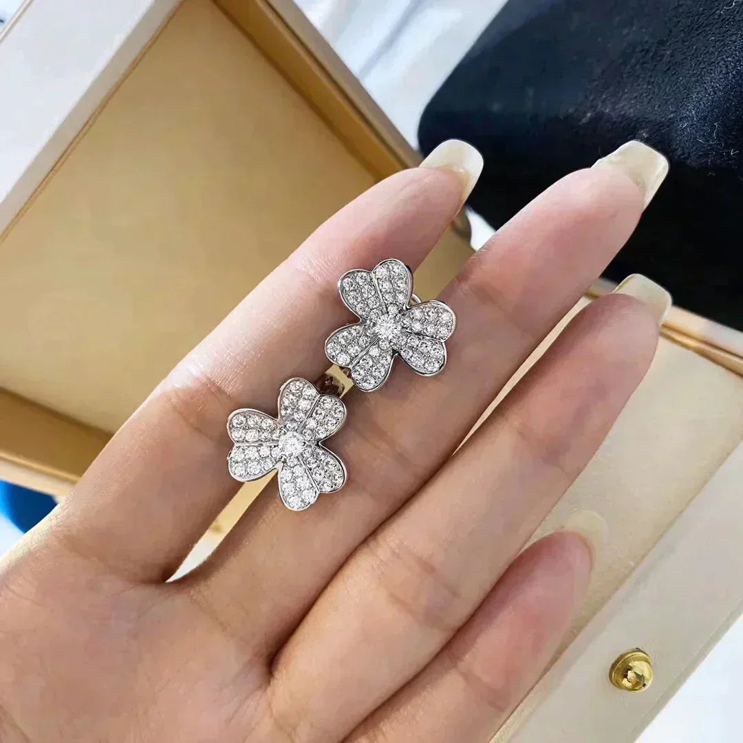[Regal Jewels]CLOVER COMOS DIAMOND EARRINGS SILVER