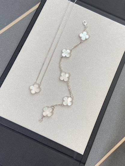 [Regal Jewels]CLOVER SILVER MOP 5 MOTIF BRACELET