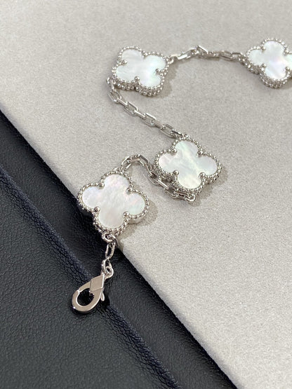 [Regal Jewels]CLOVER SILVER MOP 5 MOTIF BRACELET