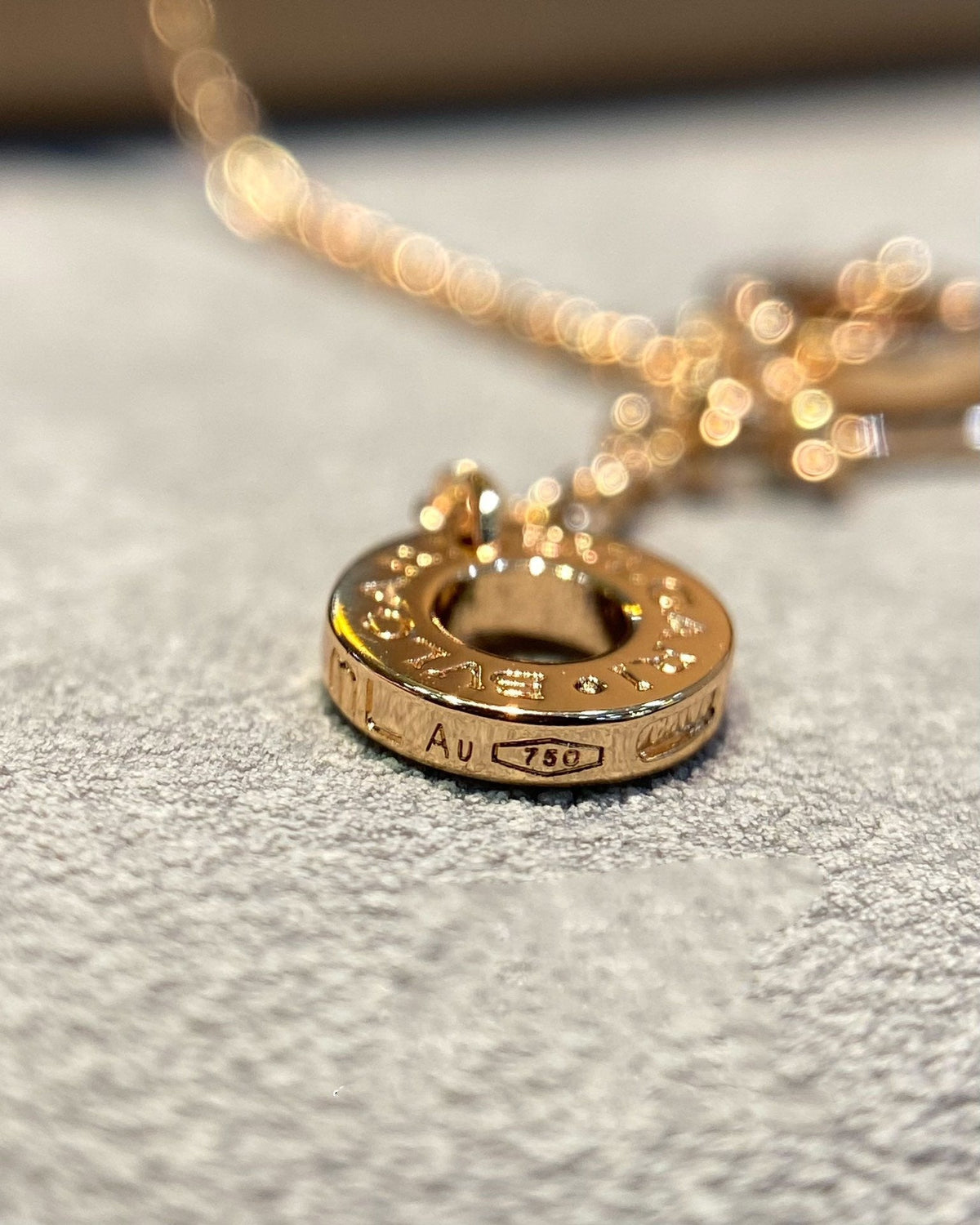 [Aura Jewels]DREAM MOP DIAMOND PAVED PINK GOLD NECKLACE