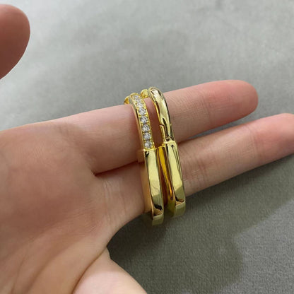 [Aura Jewelry]LOCK MEDIUM DIAMNOND EARRINGS