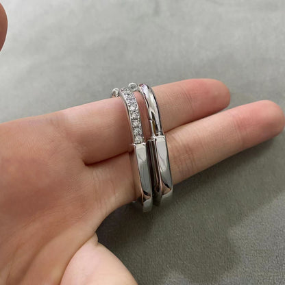 [Aura Jewelry]LOCK MEDIUM DIAMNOND EARRINGS