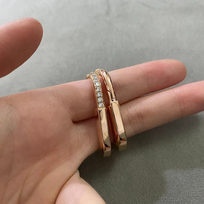 [Aura Jewelry]LOCK MEDIUM DIAMNOND EARRINGS