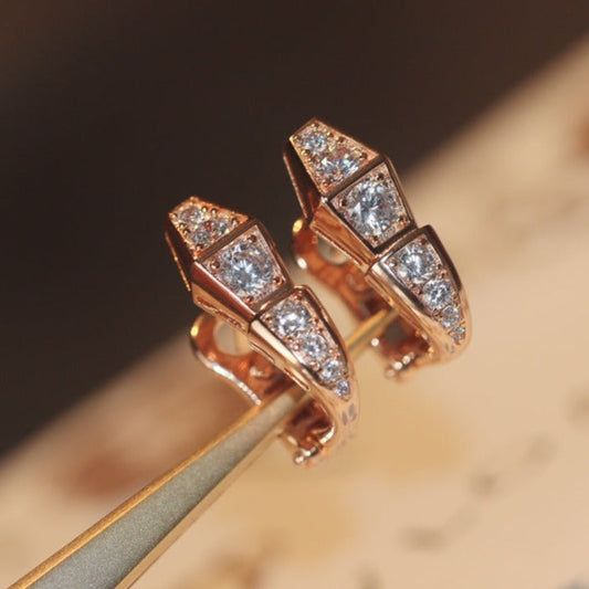 [Aura Jewels]SERPENT PINK GOLD DIAMOND EARRINGS
