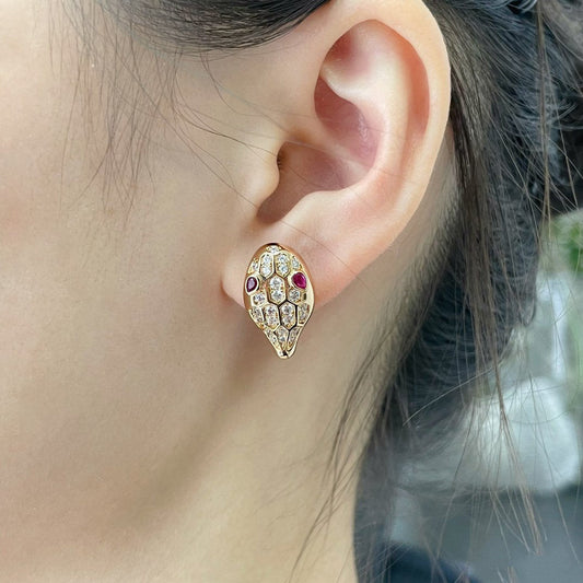 [Aura Jewels]SERPENT DIAMOND STUD EARRINGS