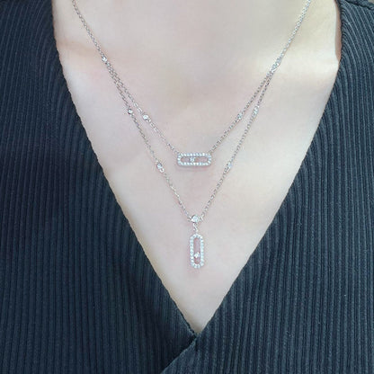 [Regal Jewels]MOVE 2 ROW DIAMOND NECKLACE