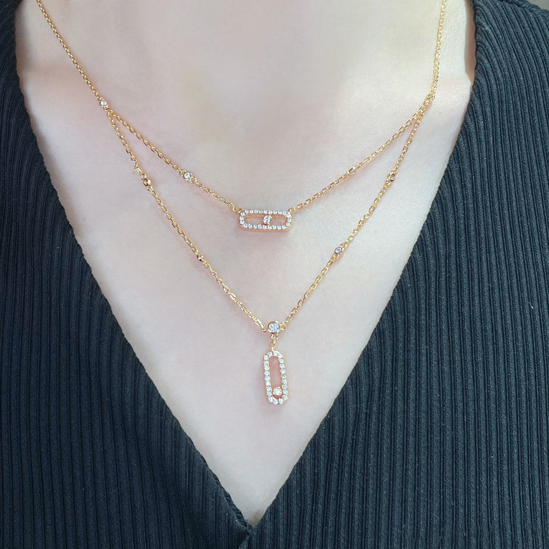 [Regal Jewels]MOVE 2 ROW DIAMOND NECKLACE