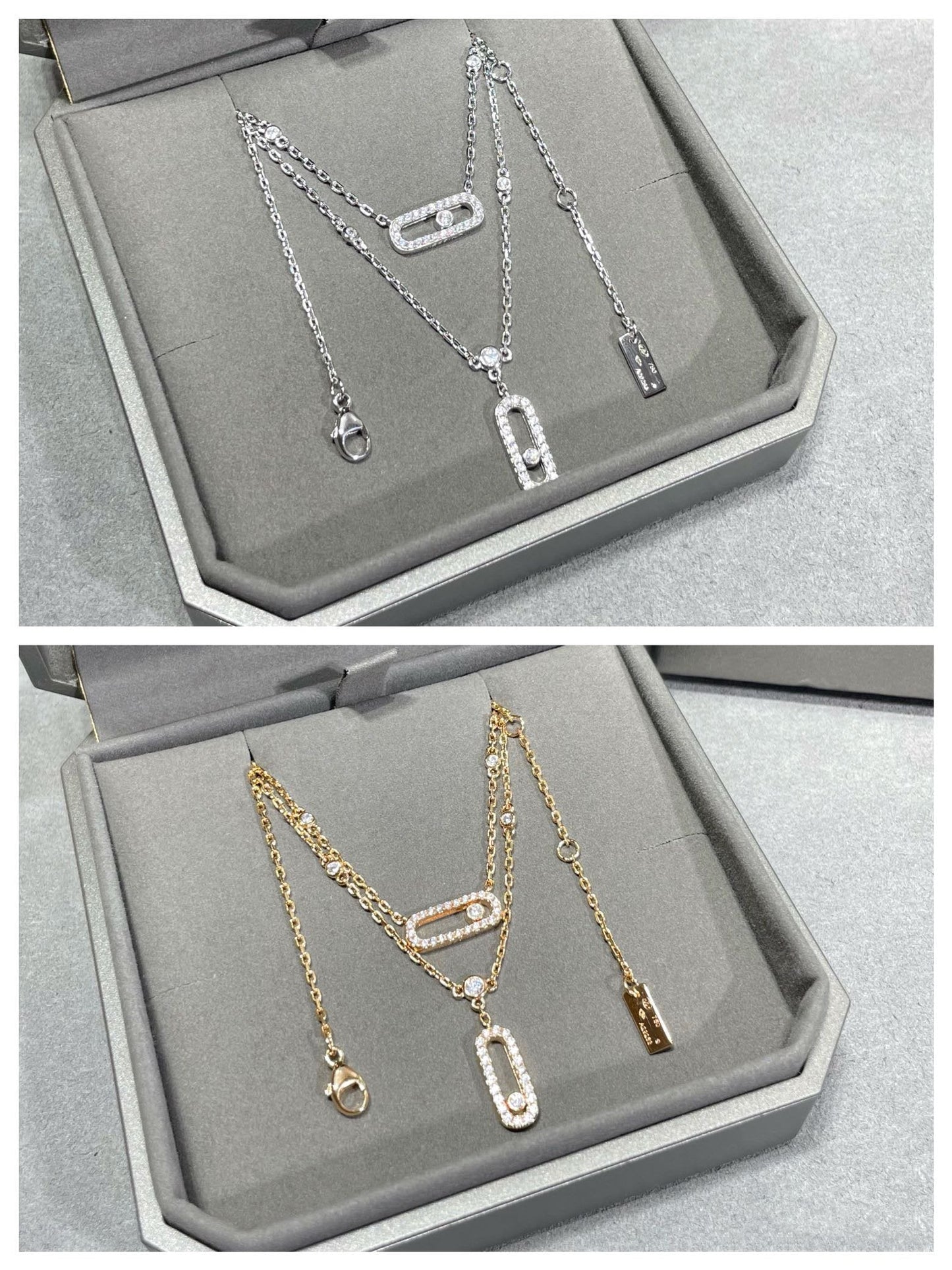 [Regal Jewels]MOVE 2 ROW DIAMOND NECKLACE