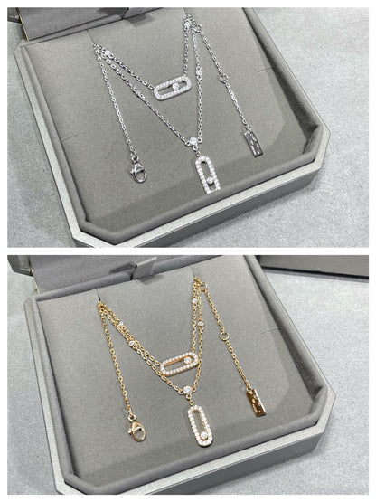 [Regal Jewels]MOVE 2 ROW DIAMOND NECKLACE