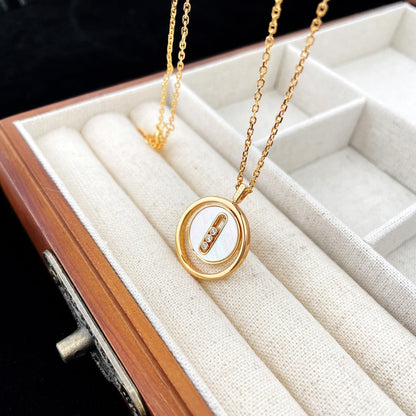 [Regal Jewels]LUCKY MOVE MOP PINK GOLD NECKLACE